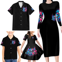 Fairy Skull Family Matching Long Sleeve Bodycon Dress and Hawaiian Shirt Let Karma Handle Their Fate - Wonder Print Shop