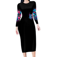 Fairy Skull Family Matching Long Sleeve Bodycon Dress and Hawaiian Shirt Let Karma Handle Their Fate - Wonder Print Shop