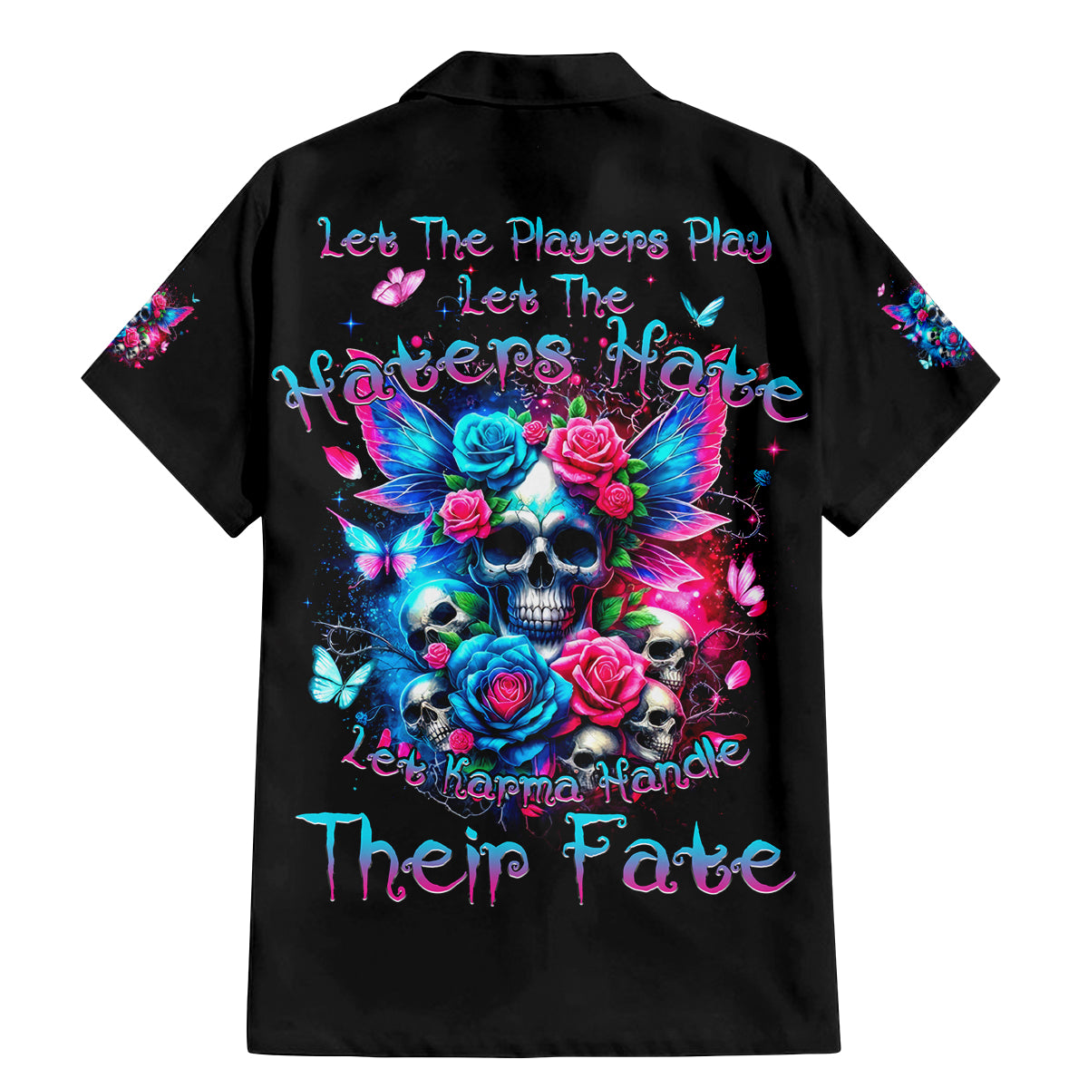 Fairy Skull Family Matching Mermaid Dress and Hawaiian Shirt Let Karma Handle Their Fate - Wonder Print Shop