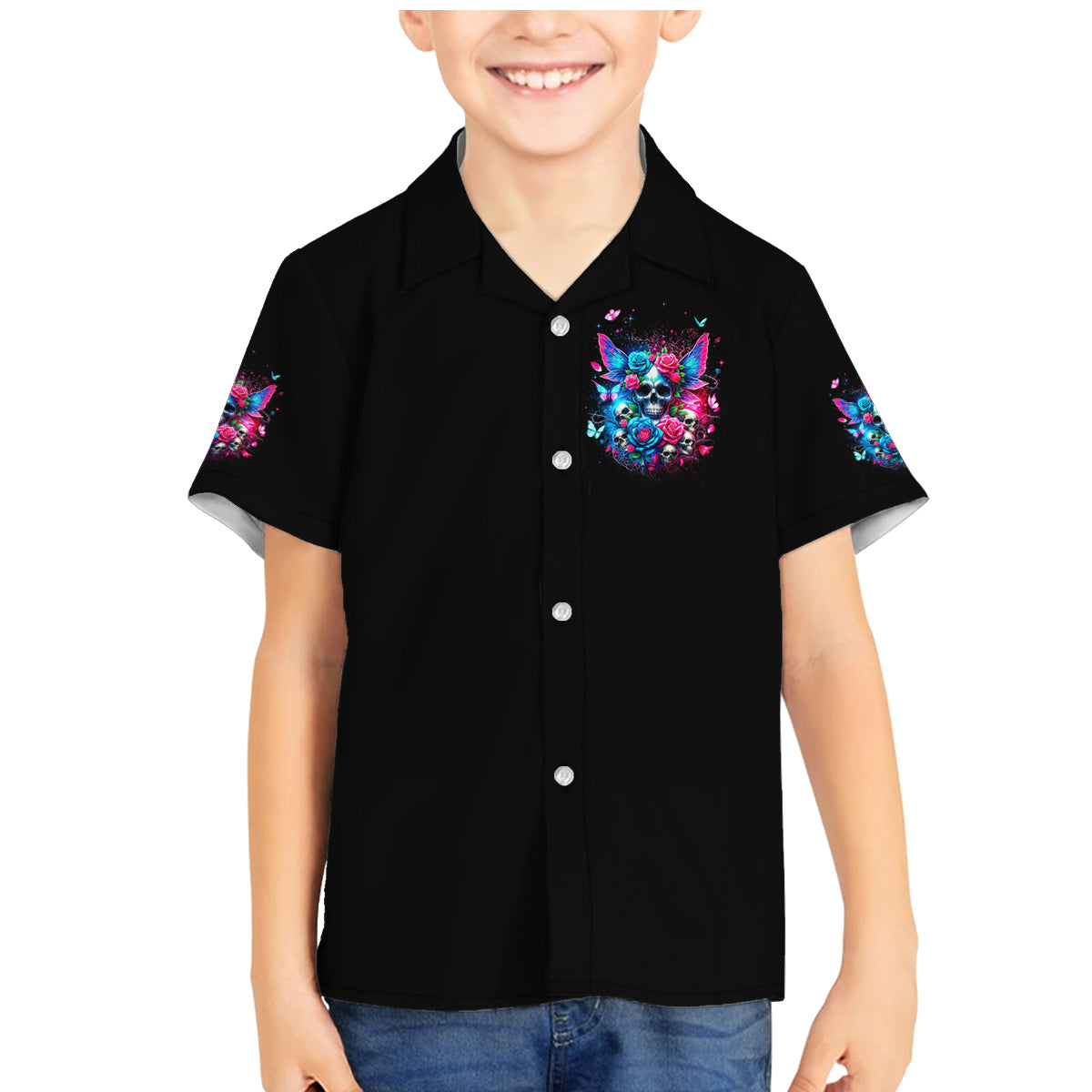 Fairy Skull Family Matching Mermaid Dress and Hawaiian Shirt Let Karma Handle Their Fate - Wonder Print Shop