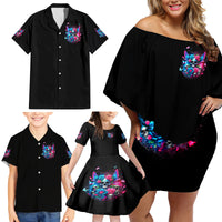 Fairy Skull Family Matching Off Shoulder Short Dress and Hawaiian Shirt Let Karma Handle Their Fate - Wonder Print Shop