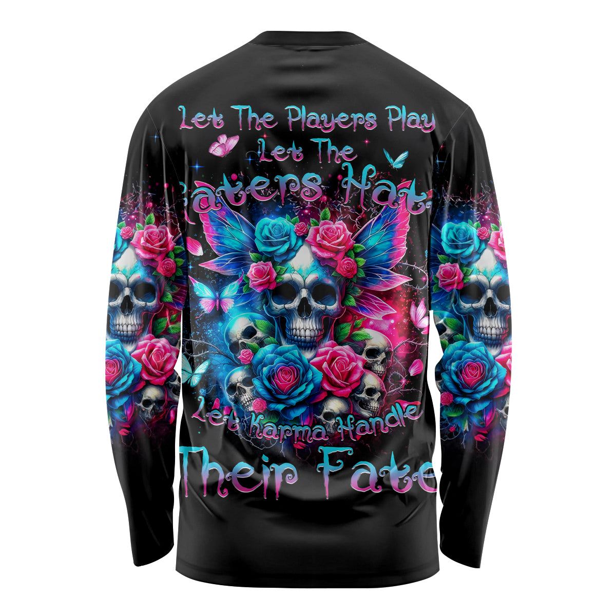 Fairy Skull Long Sleeve Shirt Let Karma Handle Their Fate - Wonder Print Shop