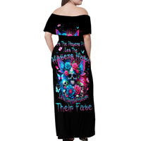 Fairy Skull Off Shoulder Maxi Dress Let Karma Handle Their Fate - Wonder Print Shop