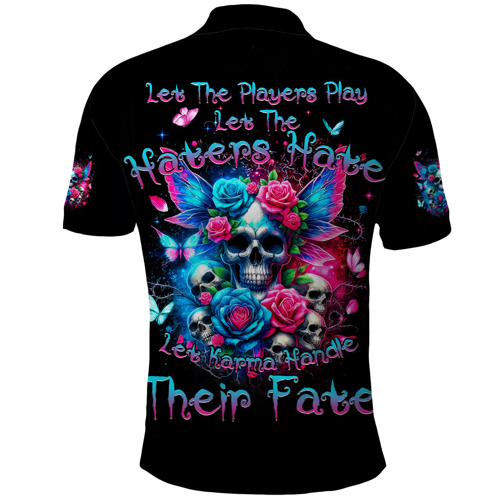 Fairy Skull Polo Shirt Let Karma Handle Their Fate - Wonder Print Shop
