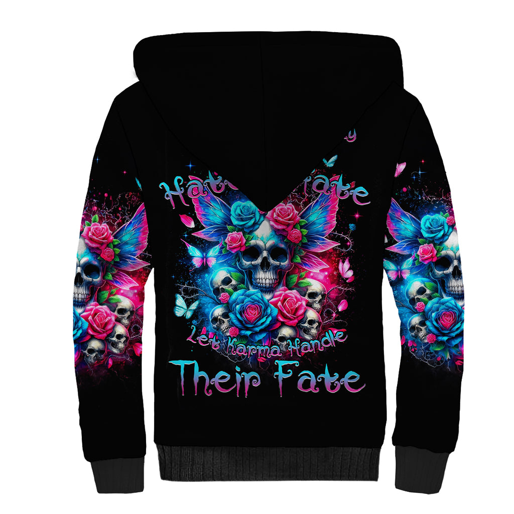 Fairy Skull Sherpa Hoodie Let Karma Handle Their Fate - Wonder Print Shop