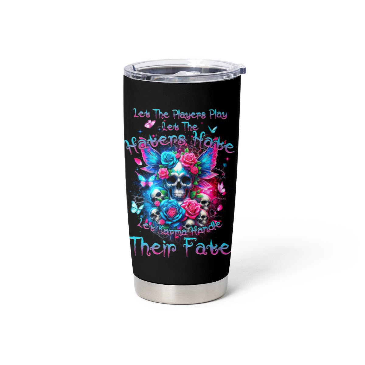 Fairy Skull Tumbler Cup Let Karma Handle Their Fate - Wonder Print Shop