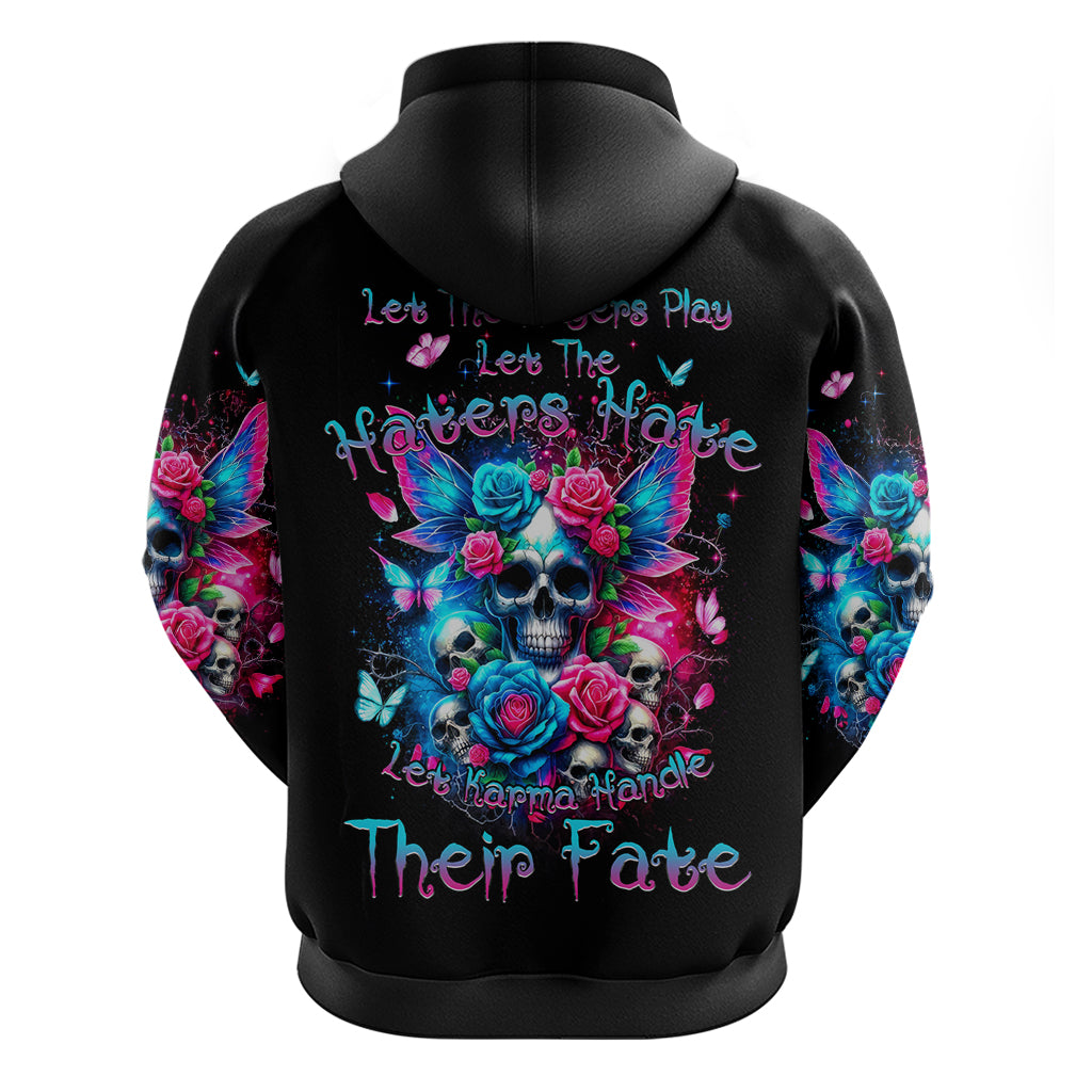 Fairy Skull Zip Hoodie Let Karma Handle Their Fate - Wonder Print Shop