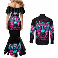 Witch Skull Couples Matching Mermaid Dress and Long Sleeve Button Shirt The Good Girl In Me Got Tired Of The Bullshit