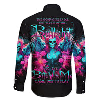 Witch Skull Family Matching Long Sleeve Bodycon Dress and Hawaiian Shirt The Good Girl In Me Got Tired Of The Bullshit - Wonder Print Shop