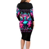 Witch Skull Family Matching Long Sleeve Bodycon Dress and Hawaiian Shirt The Good Girl In Me Got Tired Of The Bullshit - Wonder Print Shop