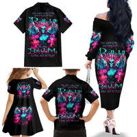 Witch Skull Family Matching Off Shoulder Long Sleeve Dress and Hawaiian Shirt The Good Girl In Me Got Tired Of The Bullshit - Wonder Print Shop