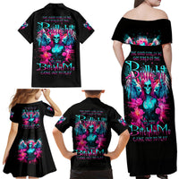 Witch Skull Family Matching Off Shoulder Maxi Dress and Hawaiian Shirt The Good Girl In Me Got Tired Of The Bullshit - Wonder Print Shop