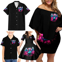 Witch Skull Family Matching Off Shoulder Short Dress and Hawaiian Shirt The Good Girl In Me Got Tired Of The Bullshit - Wonder Print Shop