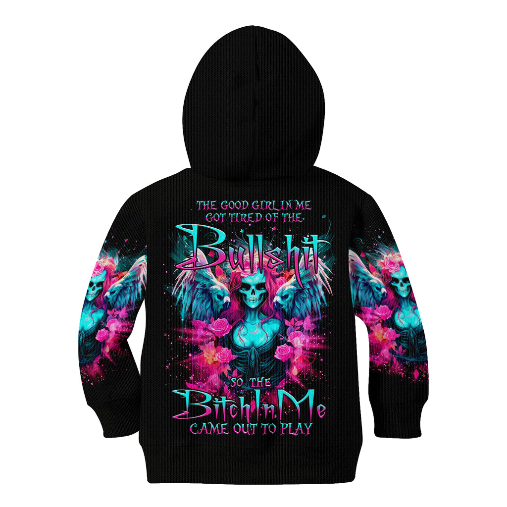 Witch Skull Kid Hoodie The Good Girl In Me Got Tired Of The Bullshit - Wonder Print Shop