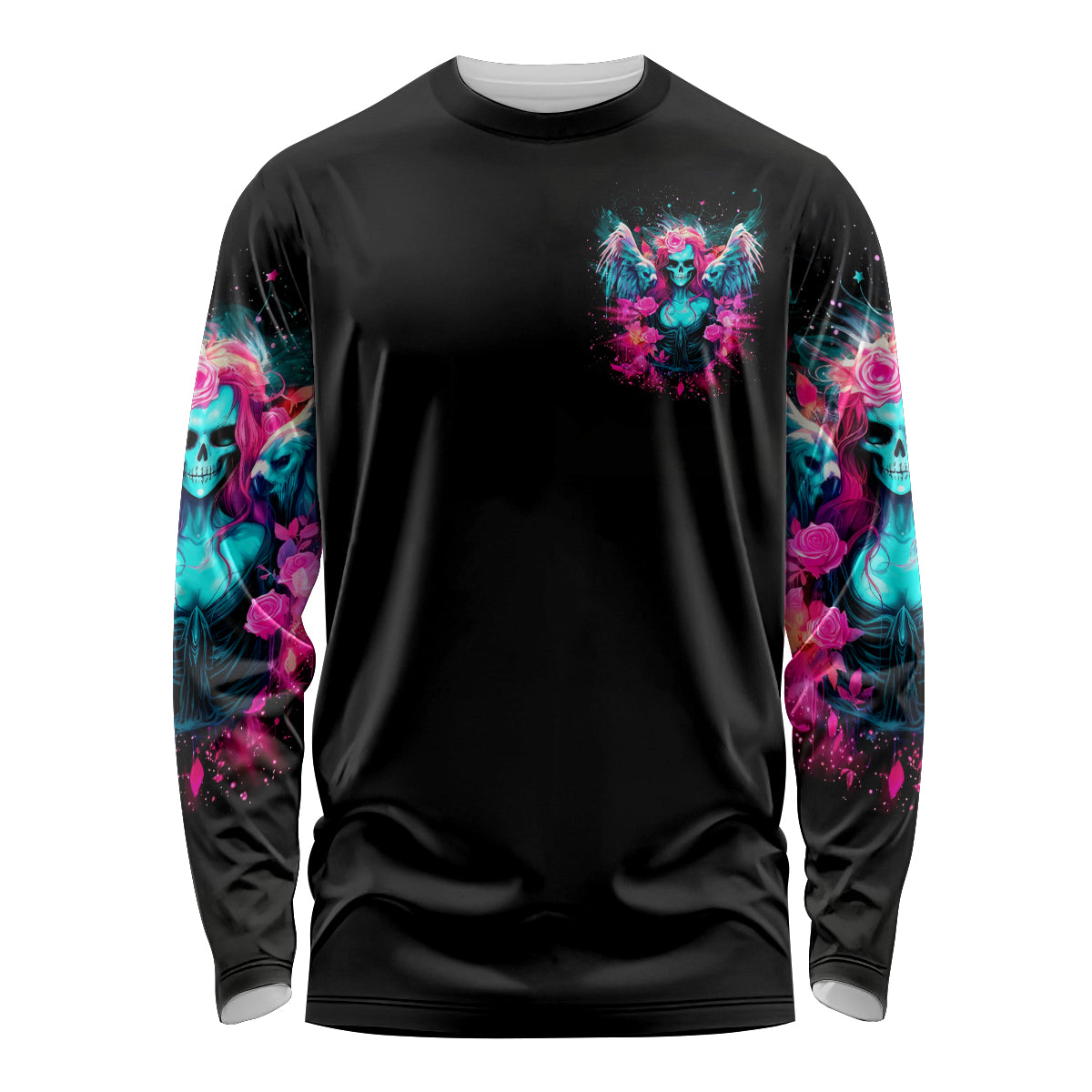 Witch Skull Long Sleeve Shirt The Good Girl In Me Got Tired Of The Bullshit - Wonder Print Shop