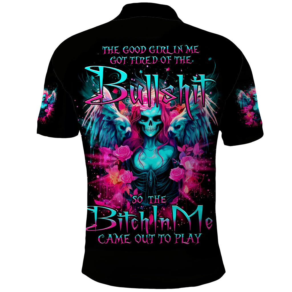 Witch Skull Polo Shirt The Good Girl In Me Got Tired Of The Bullshit - Wonder Print Shop