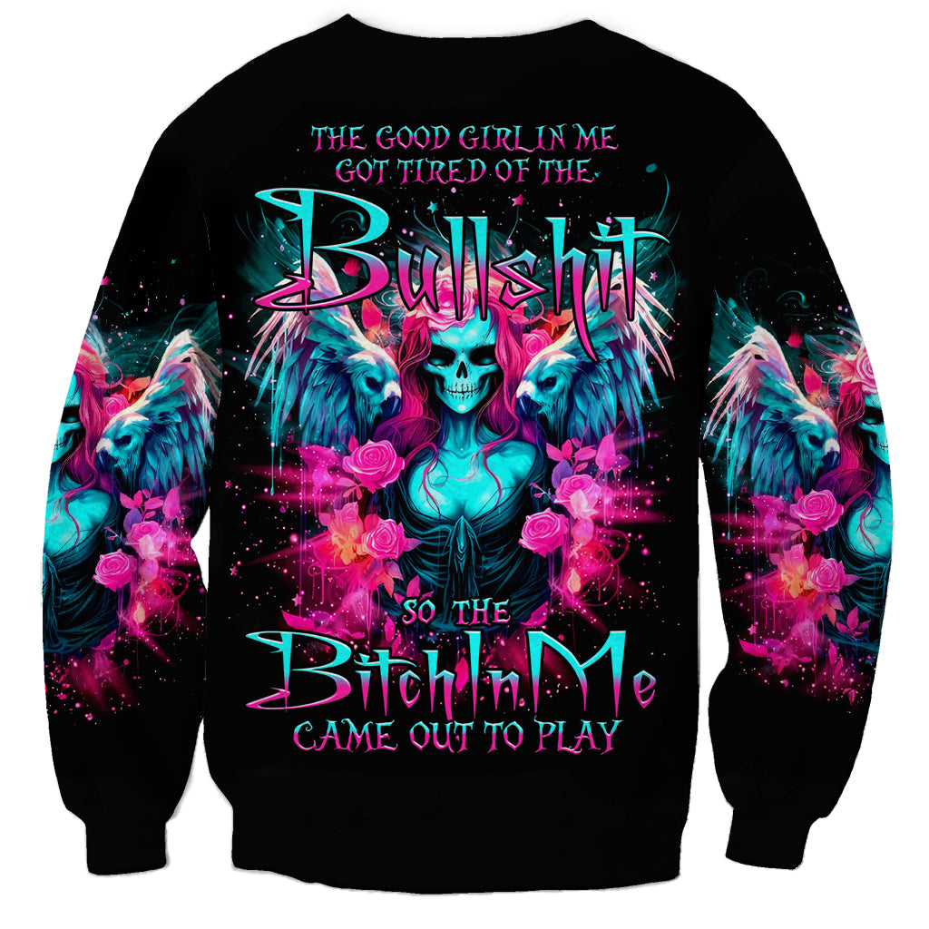 Witch Skull Sweatshirt The Good Girl In Me Got Tired Of The Bullshit - Wonder Print Shop
