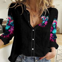 Witch Skull Women Casual Shirt The Good Girl In Me Got Tired Of The Bullshit - Wonder Print Shop