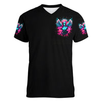 Witch Skull Women V Neck T Shirt The Good Girl In Me Got Tired Of The Bullshit - Wonder Print Shop