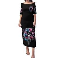 Rose Skull Family Matching Puletasi and Hawaiian Shirt Fresh Out Of Fucks - Wonder Print Shop