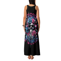 Rose Skull Family Matching Tank Maxi Dress and Hawaiian Shirt Fresh Out Of Fucks - Wonder Print Shop