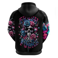 Rose Skull Hoodie Fresh Out Of Fucks - Wonder Print Shop