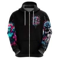 Rose Skull Hoodie Fresh Out Of Fucks - Wonder Print Shop