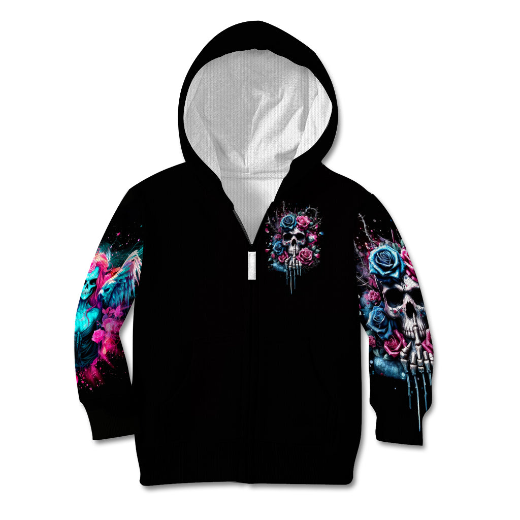 Rose Skull Kid Hoodie Fresh Out Of Fucks - Wonder Print Shop