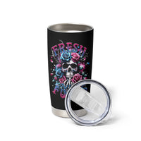 Rose Skull Tumbler Cup Fresh Out Of Fucks - Wonder Print Shop