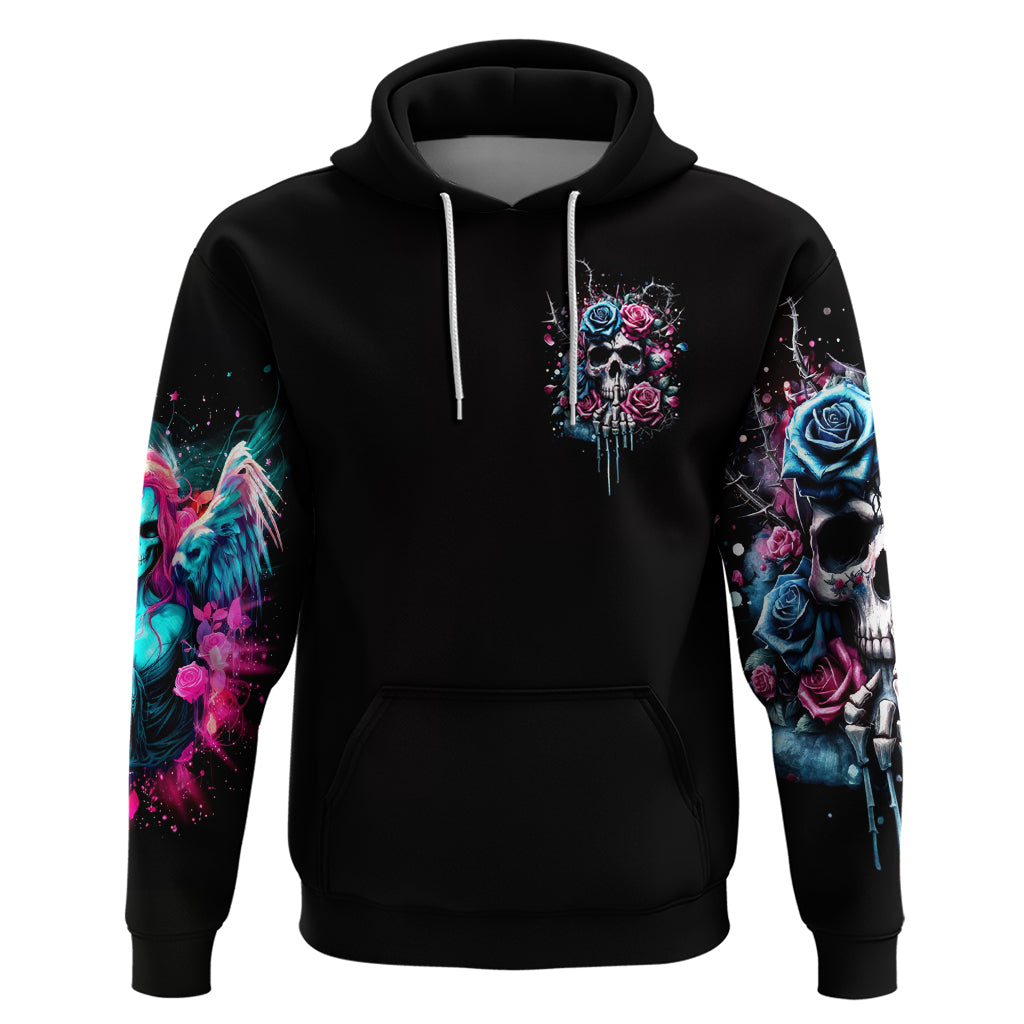 Rose Skull Zip Hoodie Fresh Out Of Fucks - Wonder Print Shop