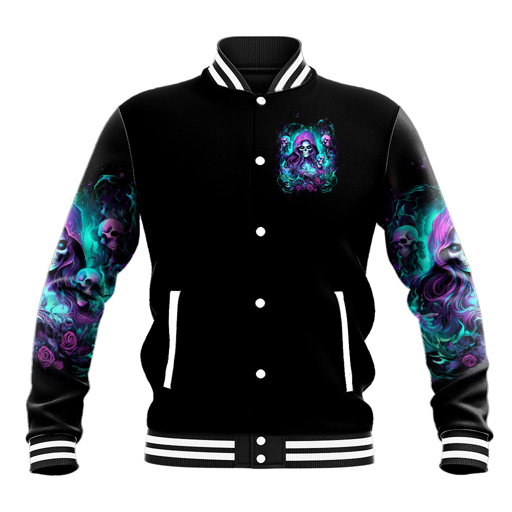 Witch Skull Baseball Jacket If I'm Too Quiet And Smiling You Might Want To Run - Wonder Print Shop