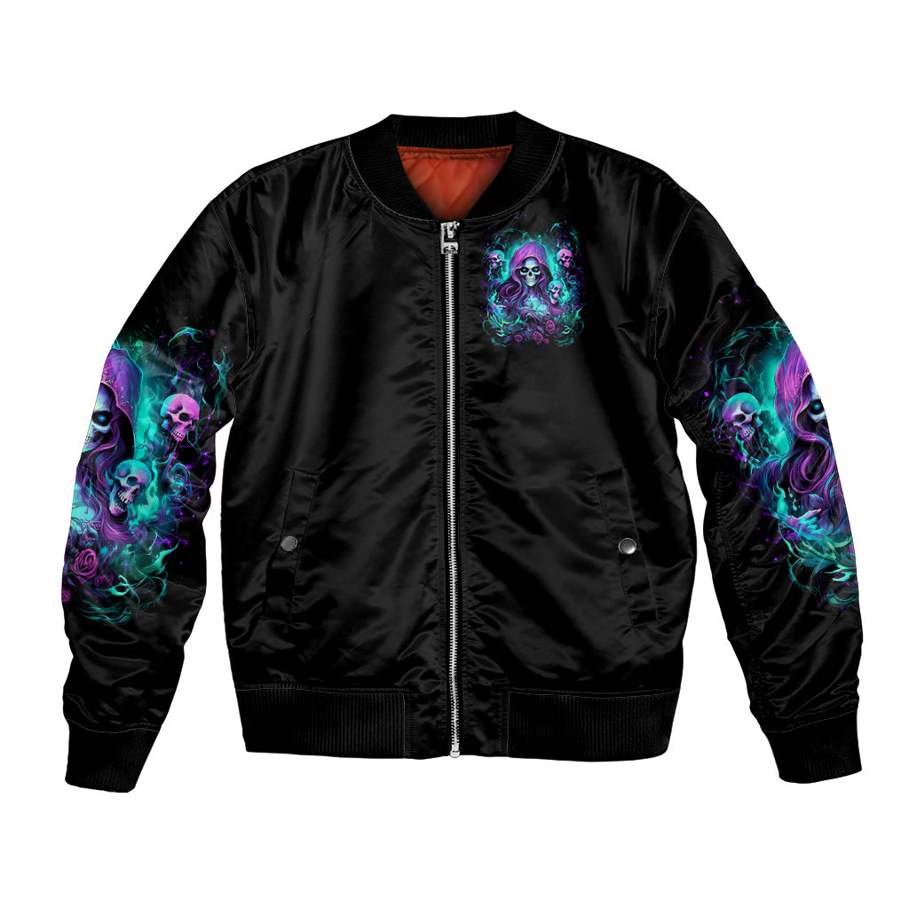 Witch Skull Bomber Jacket If I'm Too Quiet And Smiling You Might Want To Run - Wonder Print Shop