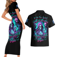 Witch Skull Couples Matching Short Sleeve Bodycon Dress and Hawaiian Shirt If I'm Too Quiet And Smiling You Might Want To Run - Wonder Print Shop