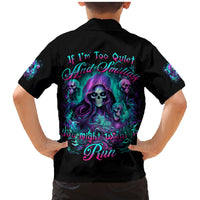 Witch Skull Family Matching Mermaid Dress and Hawaiian Shirt If I'm Too Quiet And Smiling You Might Want To Run - Wonder Print Shop