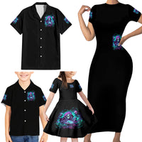 Witch Skull Family Matching Short Sleeve Bodycon Dress and Hawaiian Shirt If I'm Too Quiet And Smiling You Might Want To Run - Wonder Print Shop