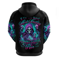 Witch Skull Hoodie If I'm Too Quiet And Smiling You Might Want To Run - Wonder Print Shop