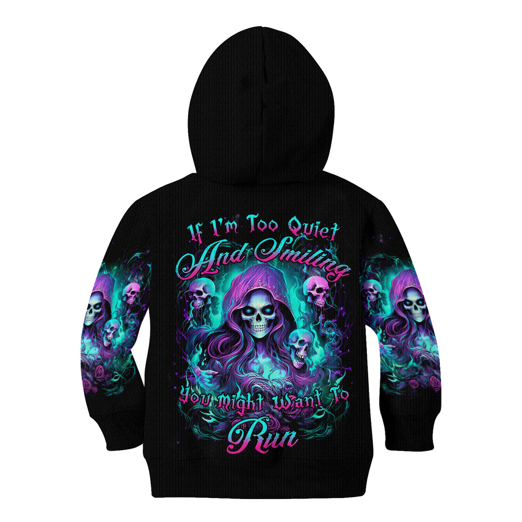 Witch Skull Kid Hoodie If I'm Too Quiet And Smiling You Might Want To Run - Wonder Print Shop