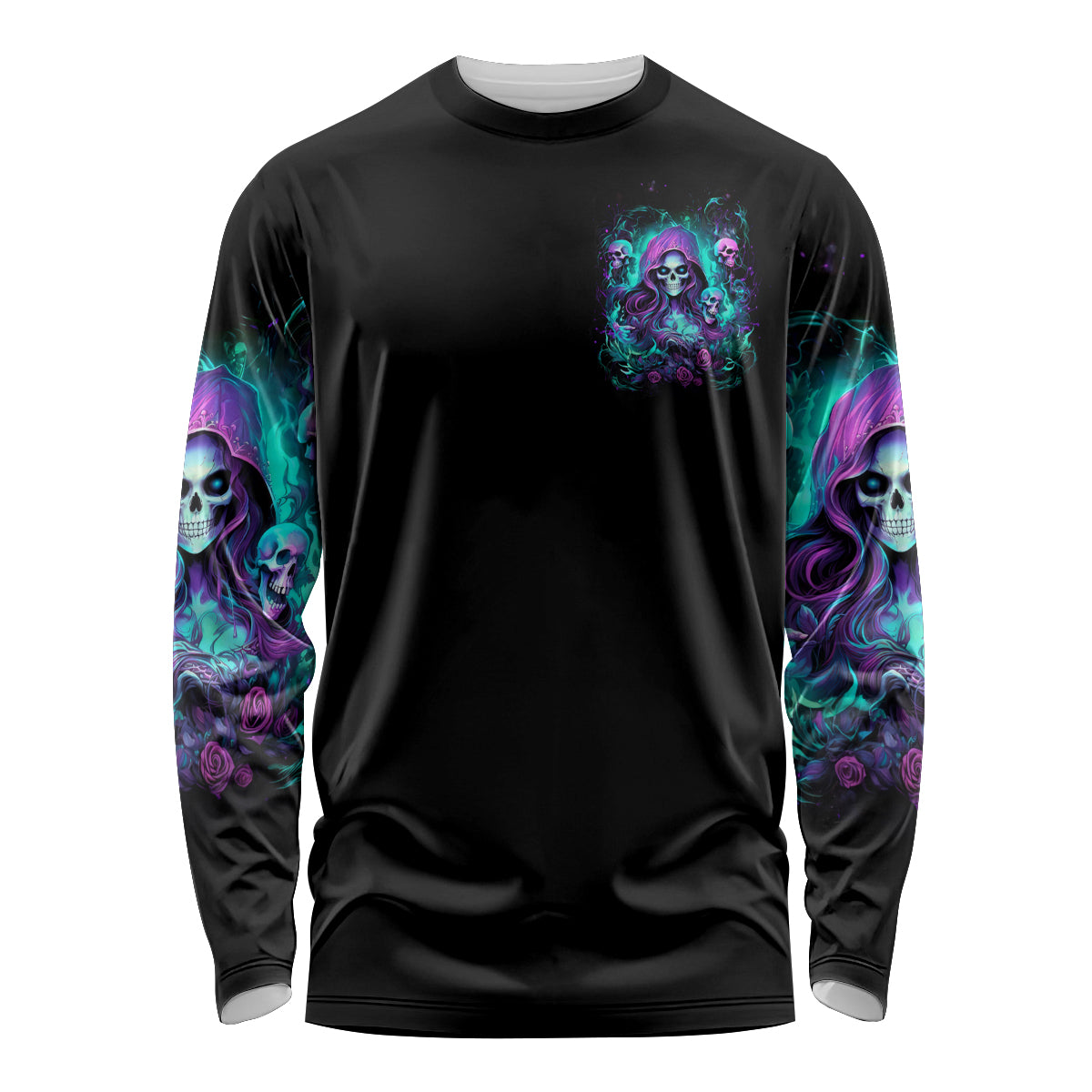 Witch Skull Long Sleeve Shirt If I'm Too Quiet And Smiling You Might Want To Run - Wonder Print Shop