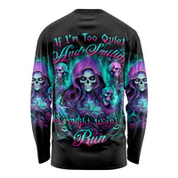 Witch Skull Long Sleeve Shirt If I'm Too Quiet And Smiling You Might Want To Run - Wonder Print Shop