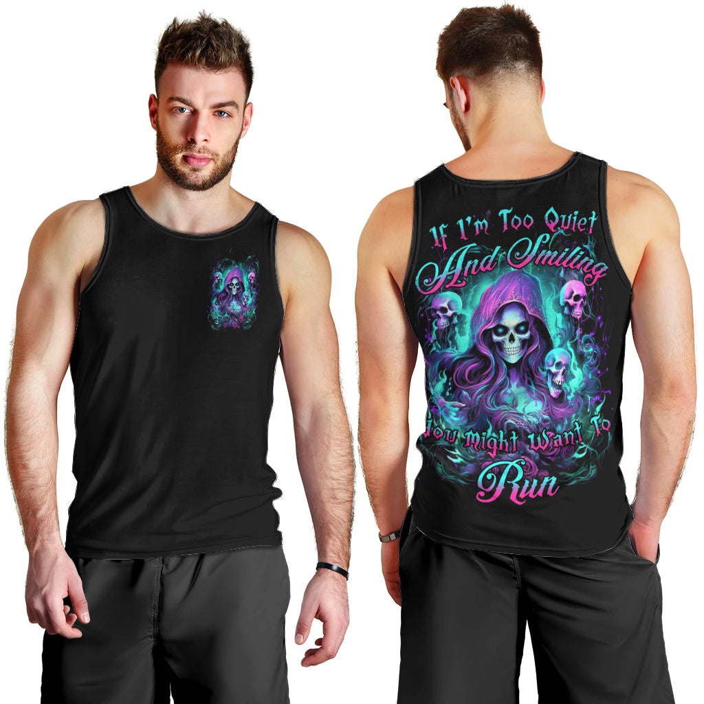 Witch Skull Men Tank Top If I'm Too Quiet And Smiling You Might Want To Run - Wonder Print Shop