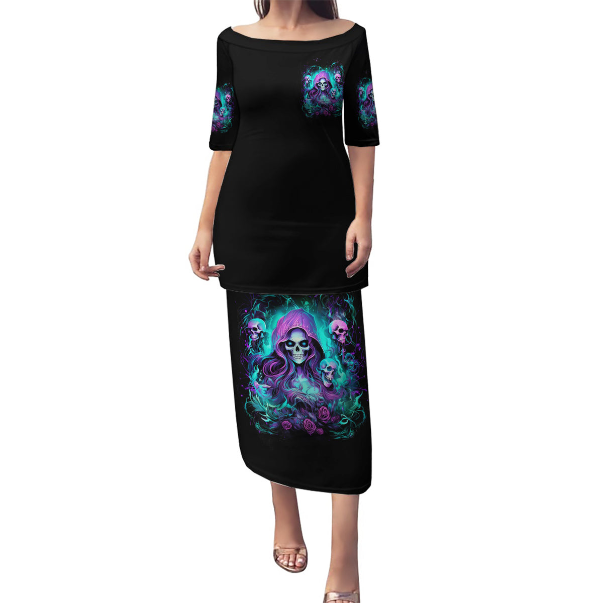 Witch Skull Puletasi If I'm Too Quiet And Smiling You Might Want To Run - Wonder Print Shop