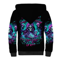 Witch Skull Sherpa Hoodie If I'm Too Quiet And Smiling You Might Want To Run - Wonder Print Shop