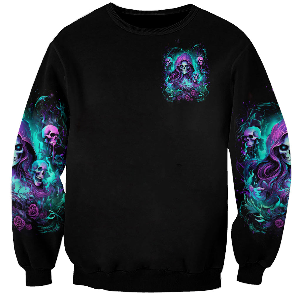 Witch Skull Sweatshirt If I'm Too Quiet And Smiling You Might Want To Run - Wonder Print Shop