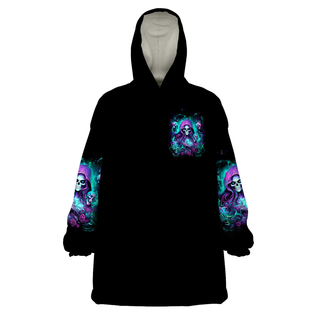 Witch Skull Wearable Blanket Hoodie If I'm Too Quiet And Smiling You Might Want To Run - Wonder Print Shop