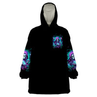 Witch Skull Wearable Blanket Hoodie If I'm Too Quiet And Smiling You Might Want To Run - Wonder Print Shop