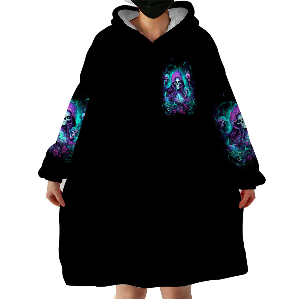 Witch Skull Wearable Blanket Hoodie If I'm Too Quiet And Smiling You Might Want To Run - Wonder Print Shop