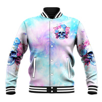 Flower Skull Baseball Jacket I'm Not Anti-Social I'm Just Not User Friendly - Wonder Print Shop