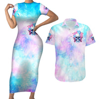 Flower Skull Couples Matching Short Sleeve Bodycon Dress and Hawaiian Shirt I'm Not Anti-Social I'm Just Not User Friendly - Wonder Print Shop