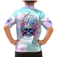 Flower Skull Family Matching Mermaid Dress and Hawaiian Shirt I'm Not Anti-Social I'm Just Not User Friendly - Wonder Print Shop