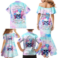 Flower Skull Family Matching Mermaid Dress and Hawaiian Shirt I'm Not Anti-Social I'm Just Not User Friendly - Wonder Print Shop